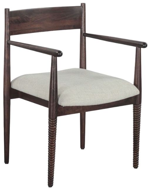 Home Trends & Design Bijou Dark Sienna Dining Arm Chair-0