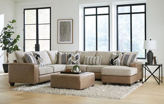 Albany Industries 3-Piece Clash Buff/Puccini Khaki Chaise Sectional-1