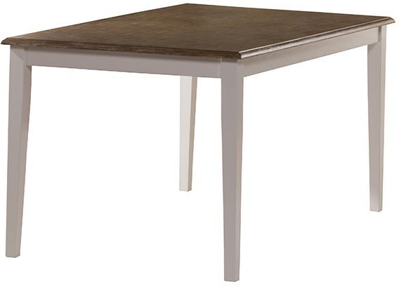 HH2 Home Bayberry White Rectangle 60" Dining Table with Driftwood Top-0