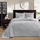 Olliix by Madison Park Grey Queen Quebec Reversible Bedspread Set-2