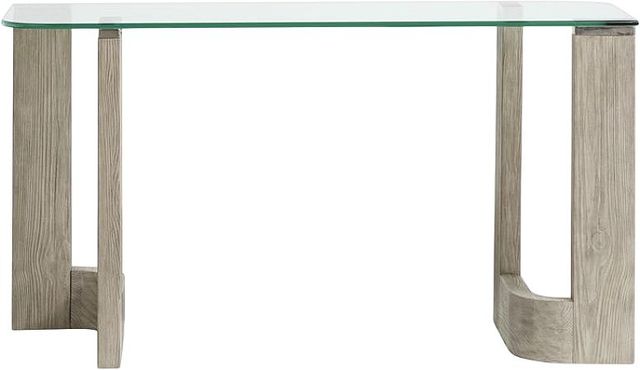 Magnussen Home® Bartlett Glass Top Rectangular Sofa Table with Smokey Pine Base-1