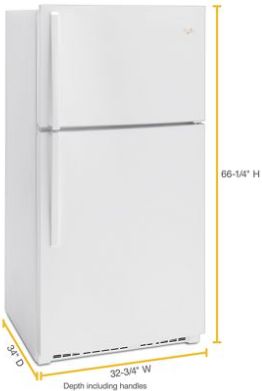 Whirlpool® 33" 21.3 Cu. Ft. White Top Freezer Refrigerator-2