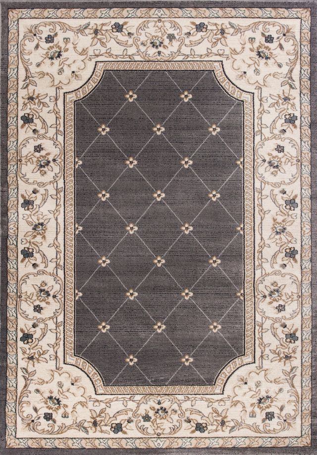 KAS Rugs Avalon Grey/Ivory Courtyard 5'x8' Rug-0