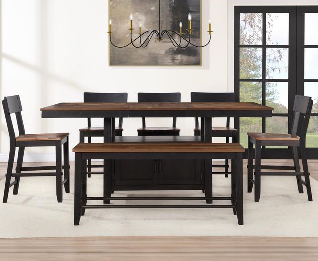 Steve Silver Co. Bermuda 7-Piece Black/Brown Counter Table Set-1