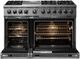 Viking® 5 Series 48" Cast Black Pro Style Dual Fuel Range with 12" Griddle-1