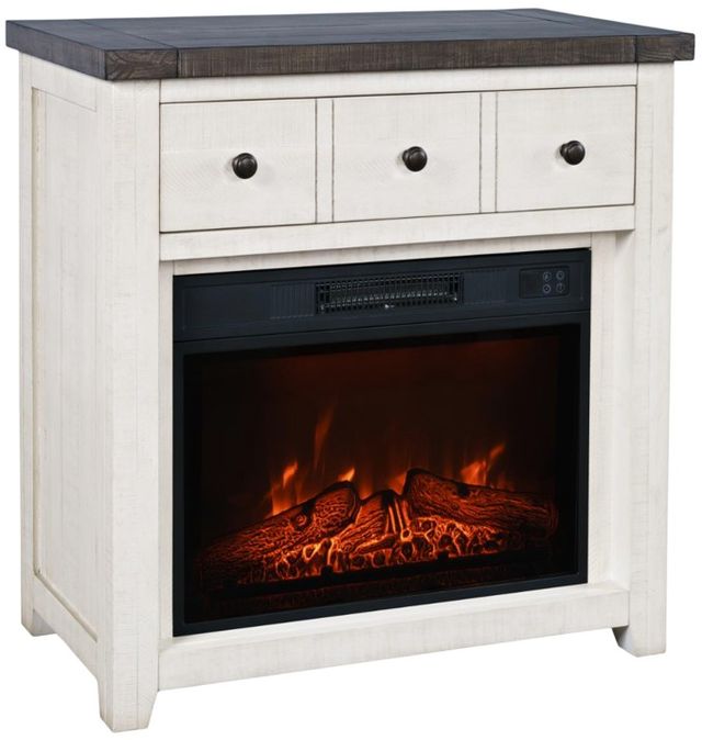 Jofran Inc. Madison County Brown/Vintage White 32" Fireplace-0
