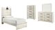 Signature Design by Ashley® Cambeck 3-Piece Whitewash White Twin Panel Bed Set-0