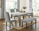 Steve Silver Co. Emily White Dining Table with Mossy Gray Base-4
