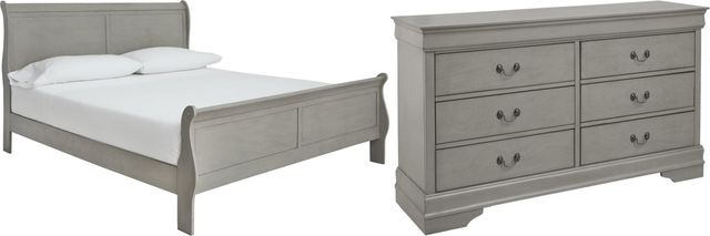 Signature Design by Ashley® Kordasky 2-Piece Gray King Sleigh Bed Set-0