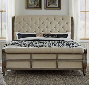 Liberty Furniture Americana Farmhouse Beige/Dusty Taupe Queen Sleigh Bed