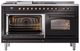 Ilve® Nostalgie II Series 60" Glossy Black Pro Style Dual Fuel Range-4