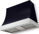 La Cornue CornuFé Marquee 36" Gloss Black Range Hood with Polished Chrome Trim-0