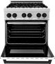 ZLINE Autograph Edition 30" Satin Stainless Steel Pro Style Dual Fuel Range with White Matte Door-4