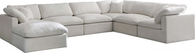 Meridian Furniture Plush 7-Piece Cream Modular Sectional-0