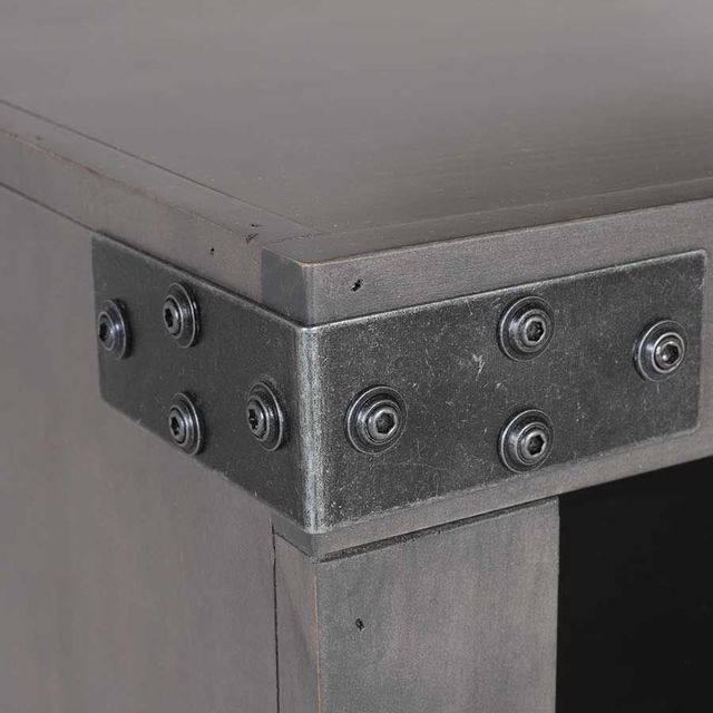 aspenhome® Industrial Smokey Grey 62" Fireplace Console-2
