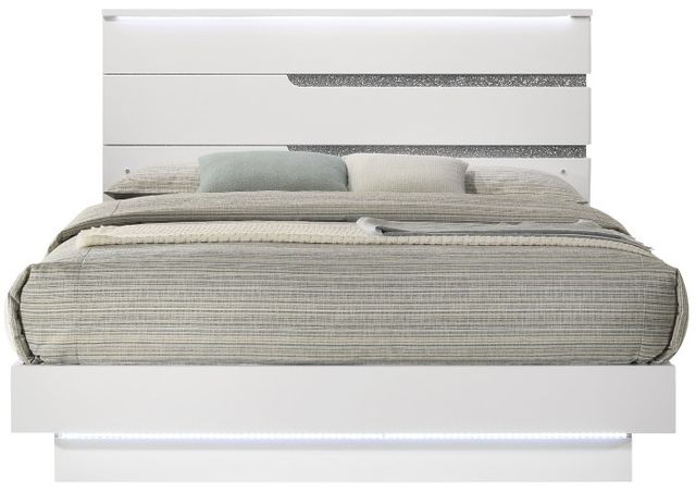 New Classic® Home Furnishings Paradox 4-Piece White King Panel Bedroom Set-2