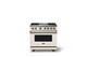 Viking® 5 Series 36" Pure White Pro Style Dual Fuel (LP) Range with Brushed Brass Trim-0