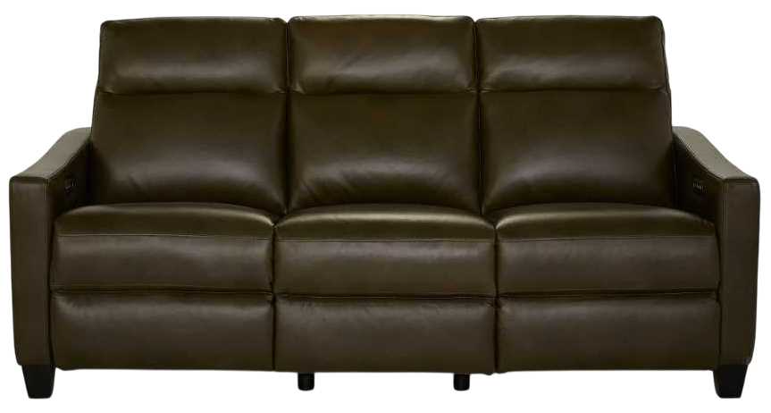 La-Z-Boy® Quinault Olive Leather Power Reclining Sofa with