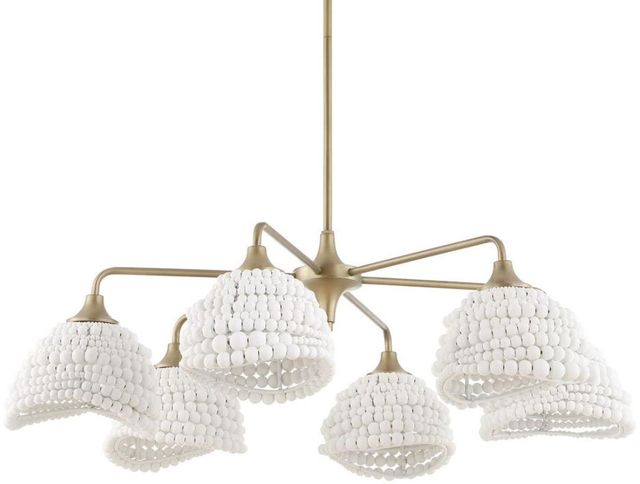 Uttermost® Biddeford Matte Gold/Matte White 6-Light Pendant-4