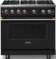 Viking® 5 Series 36" Onyx Pro Style Gas (NG) Range with Brushed Brass Trim-0