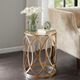 Olliix by Madison Park Tempered Glass Accent Table with Gold Base-2