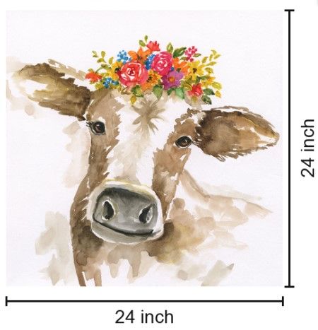 Classy Living Watercolor Cow Wall Art-2