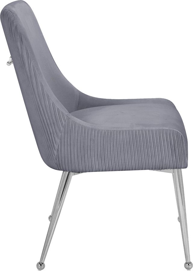 Meridian Furniture Ace Gray/Chrome Velvet Dining Chair-3
