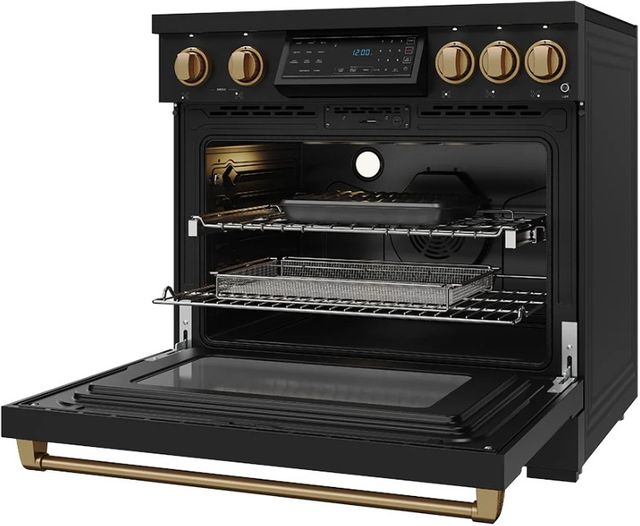 Thor Kitchen® Gordon Ramsay Collection 36" Black Pro Style Induction Range with Tilt Panel Touch Control and Bronze Trim-4
