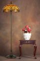 Cal® Lighting & Accessories Tiffany Antique Brass/Orange Floor Lamp-1