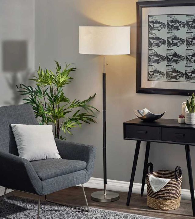 Adesso® Hamilton Brushed Steel Floor Lamp-1