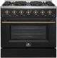 FORNO® Galiano 36" Black Pro Style Gas Range-0