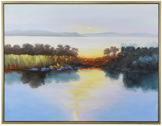 StyleCraft Sunrise over the Horizon Handpainted Canvas Wall Art-0