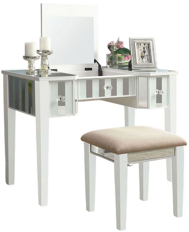 Furniture of America® Joyce 2-Piece White Vanity Set -0
