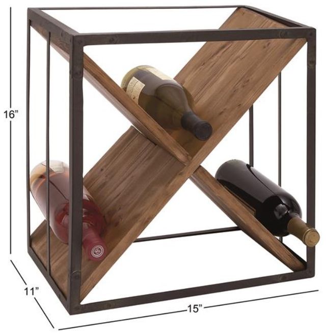 Deco Marche Black 9-Bottle Wine Rack-2