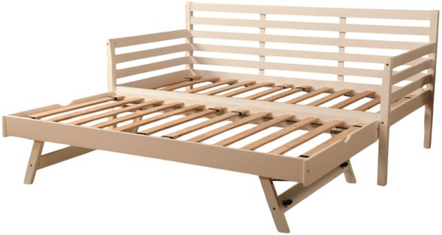 Kodiak Furniture Boho Linen Aqua/White Twin Daybed with Pop Up and Mattress-1