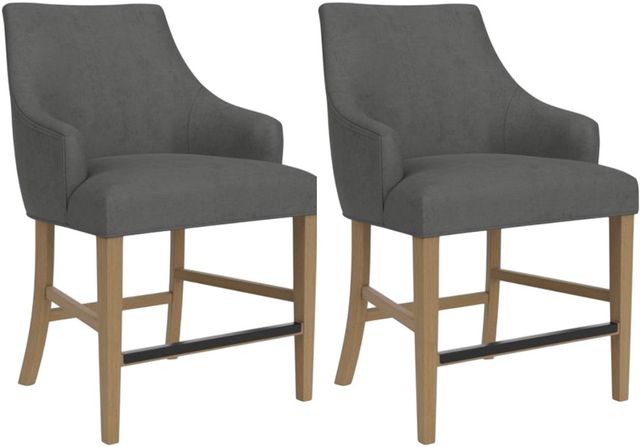 Riverside Furniture Mix-N-Match Chairs 2-Piece Slate Swoop Arm Upholstered Stool Set-0