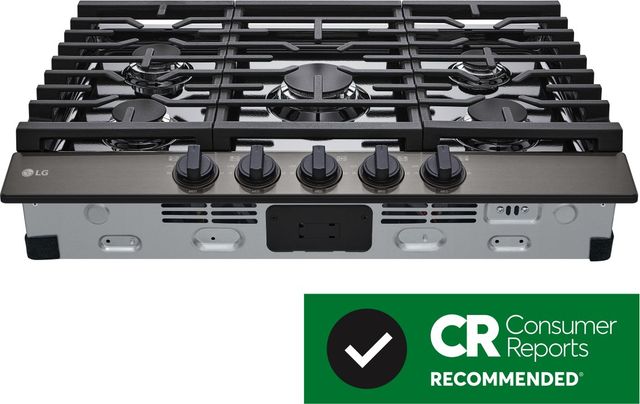 LG 30" Black Stainless Steel Gas Cooktop with UltraHeat™ Burner-2