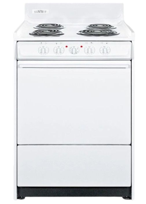 Summit® 24" White Freestanding Electric Range-0