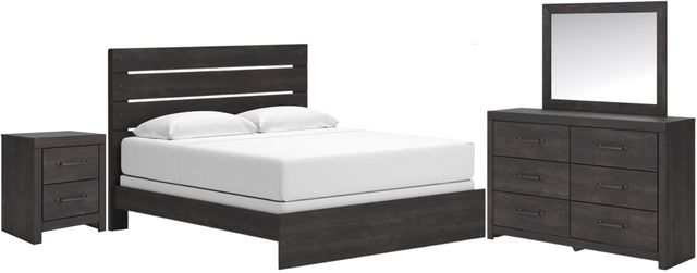 Signature Design by Ashley® Hollivern 4-Piece Dark Gray Queen Bedroom Set-0