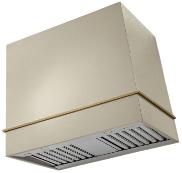 AGA Loge 36" Fawn Wall Mounted Range Hood with Antique Brass Trim-0