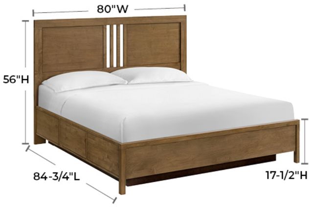 Whittier Wood® Furniture Bailey Nutmeg King Storage Panel Bed-1