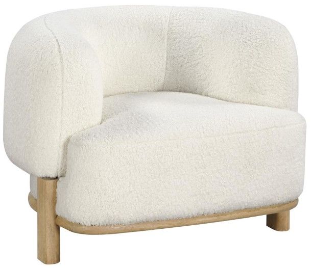 Coaster® Lawler Ivory Upholstered Barrel Back Accent Chair-0
