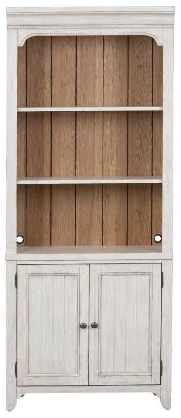 Liberty Furniture Farmhouse Reimagined Antique White/Chestnut Bookcase-2
