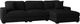 Elements International Arizona 3-Piece Steno Black Right-Arm Facing Sectional and Chaise-0