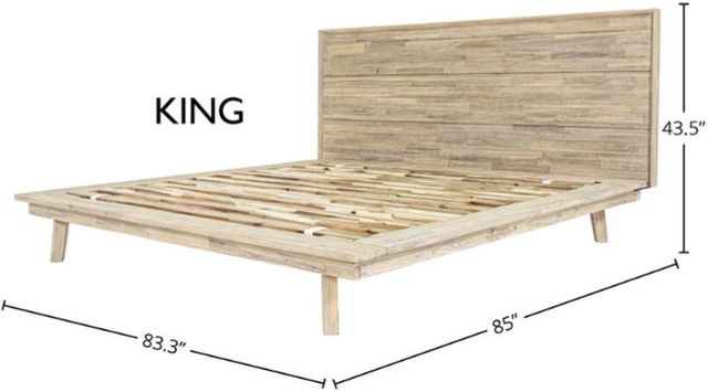 LH Home Gia Light Driftwood King Panel Bed-1