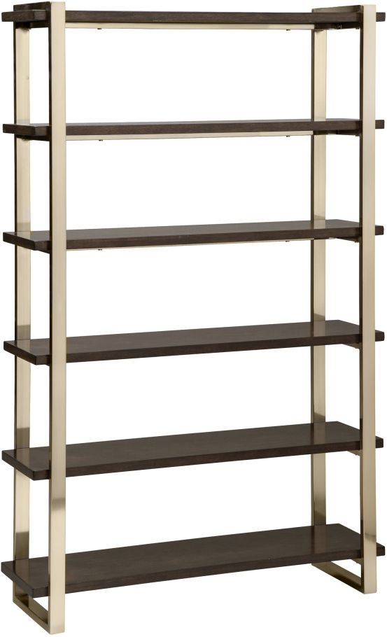 Coaster® Seymour Walnut And Rose Brass Bookcase-1