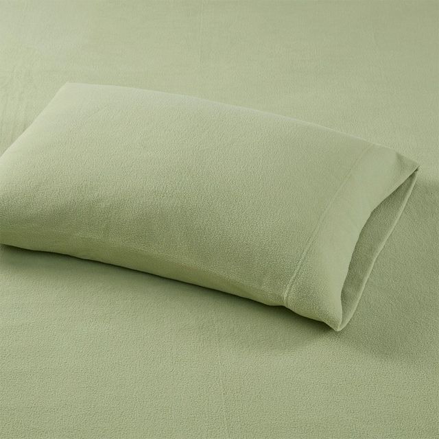 Olliix by True North by Sleep Philosophy Green Twin XL Micro Fleece Sheet Set-2