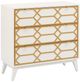 Olliix by Madison Park White Maria Gold Lattice Accent Chest-1