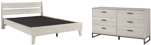 Signature Design by Ashley® Socalle 2-Piece Light Natural Queen Panel Headboard Bed Set-0