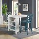 Elements International Kona White Storage Counter Table with Shelving -1